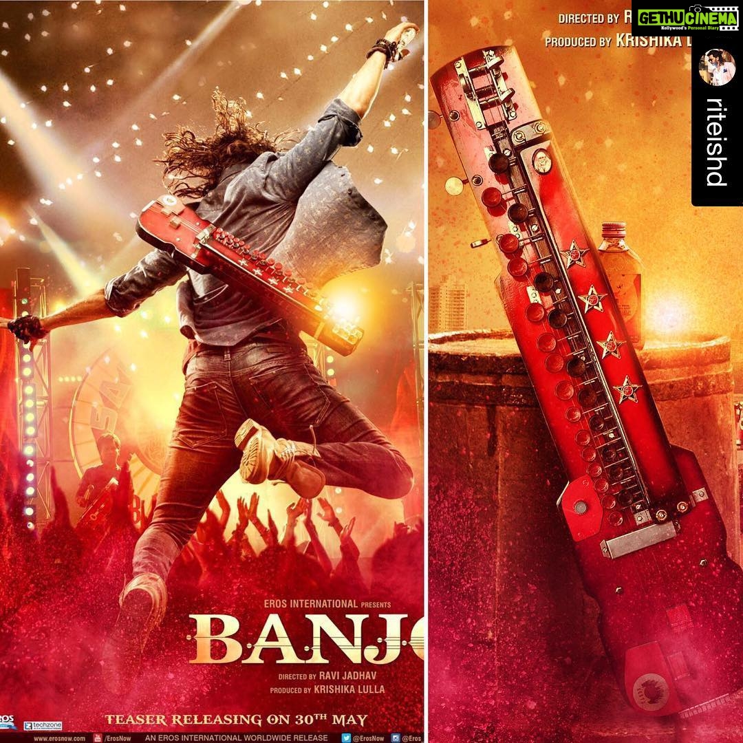 Genelia D'Souza Instagram - The Navra's new teaser #Banjo .... @riteishd