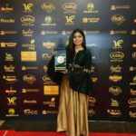 Gouri G Kishan Instagram - Counting my stars tonight and it's definitely counting '96. Won the first award of my life today. Best Debut Actor- Female for the year 2018. Thank you #behindwoodsgoldmedals2018