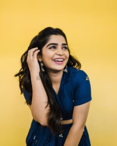 Gouri G Kishan Instagram - Mood Indigo at #Master promotions 

Styled by @shruthimanjari 
MUA by @mag_makeovers 
Photography by @nirveshmadhav 
Couture by @aaral___ 
Accessories by @abhilasha_pret_jewelry