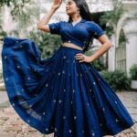 Gouri G Kishan Instagram - Mood Indigo at #Master promotions Styled by @shruthimanjari MUA by @mag_makeovers Photography by @nirveshmadhav Couture by @aaral___ Accessories by @abhilasha_pret_jewelry