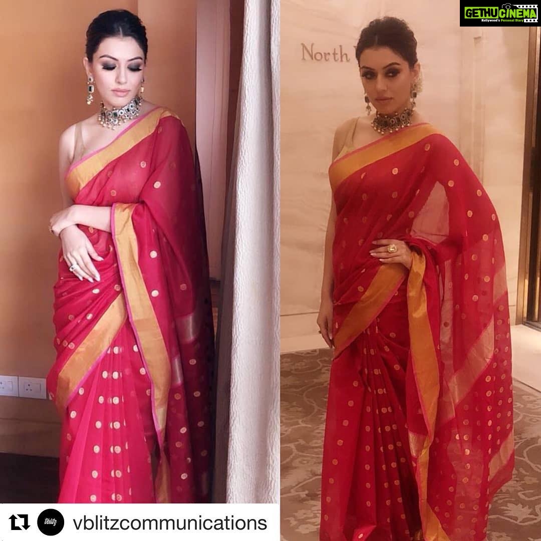 Hansika Motwani Instagram - #Repost @vblitzcommunications with @get_repost ・・・ 🌼🌼 @ihansika at a store launch in Chennai Wearing @mintnoranges Jewelry @azotiique HMU @makeupbyreshmerchant @rachelstylesmith Managed by @vblitzcommunications #celebstyle #celebspotting #sareelove #drapelove #designerwear #mintnoranges #fashionpr #pr #vbc #vblitzcommunications