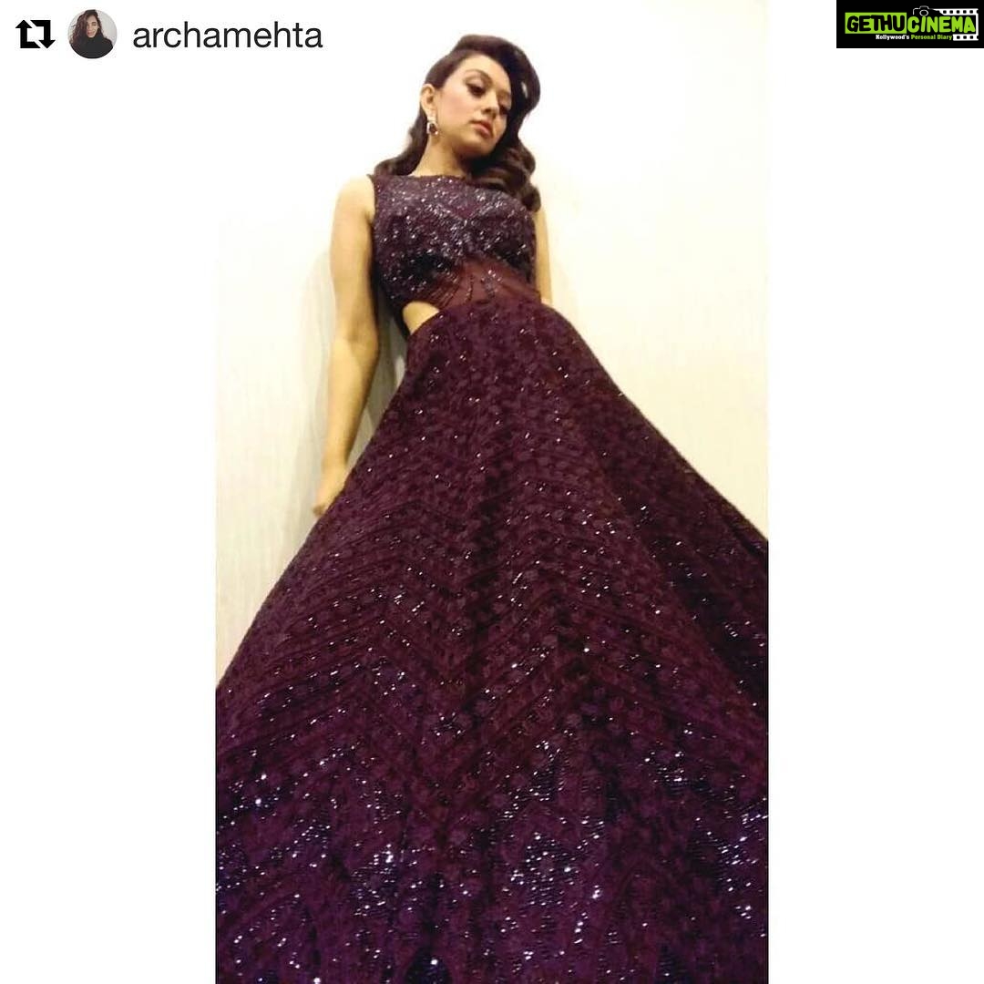 Hansika Motwani Instagram - #Repost @archamehta (@get_repost) ・・・ @ihansika stuns in @jade_bymk for #Gulebagavali audio release tonight #divine #hansikamotwani