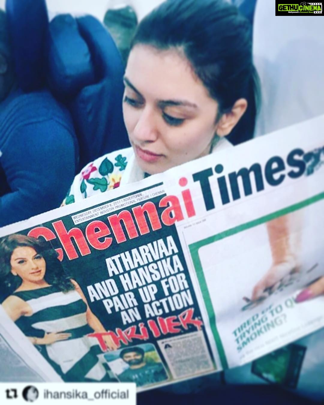 Hansika Motwani Instagram - #Repost @ihansika_official (@get_repost) ・・・ Its official : Pretty @ihansika #Hansika teaming up with #Atharvaa @Atharvaamurali for An Action Thriller film Directed by #samanton ..Music by @samcs_music #HansikaMotwani #hansu #teamhansika #HansikaFans #ihansika_official #ihansika