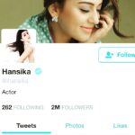 Hansika Motwani Instagram - 2million followers on Twitter 🎉🎉Thank u everybody for all the love ❤️ sending you all more love n light ❤️⭐️❤️