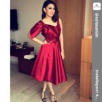 Hansika Motwani Instagram – #Repost @eshaamiin with @repostapp.
・・・
Rocking the #frock #Hansikamotwani in #nehataneja and #burberry strappy #heels #white diamonds classic #50 s style #eshaamiin styling 
#promotions #pokkiriRaja