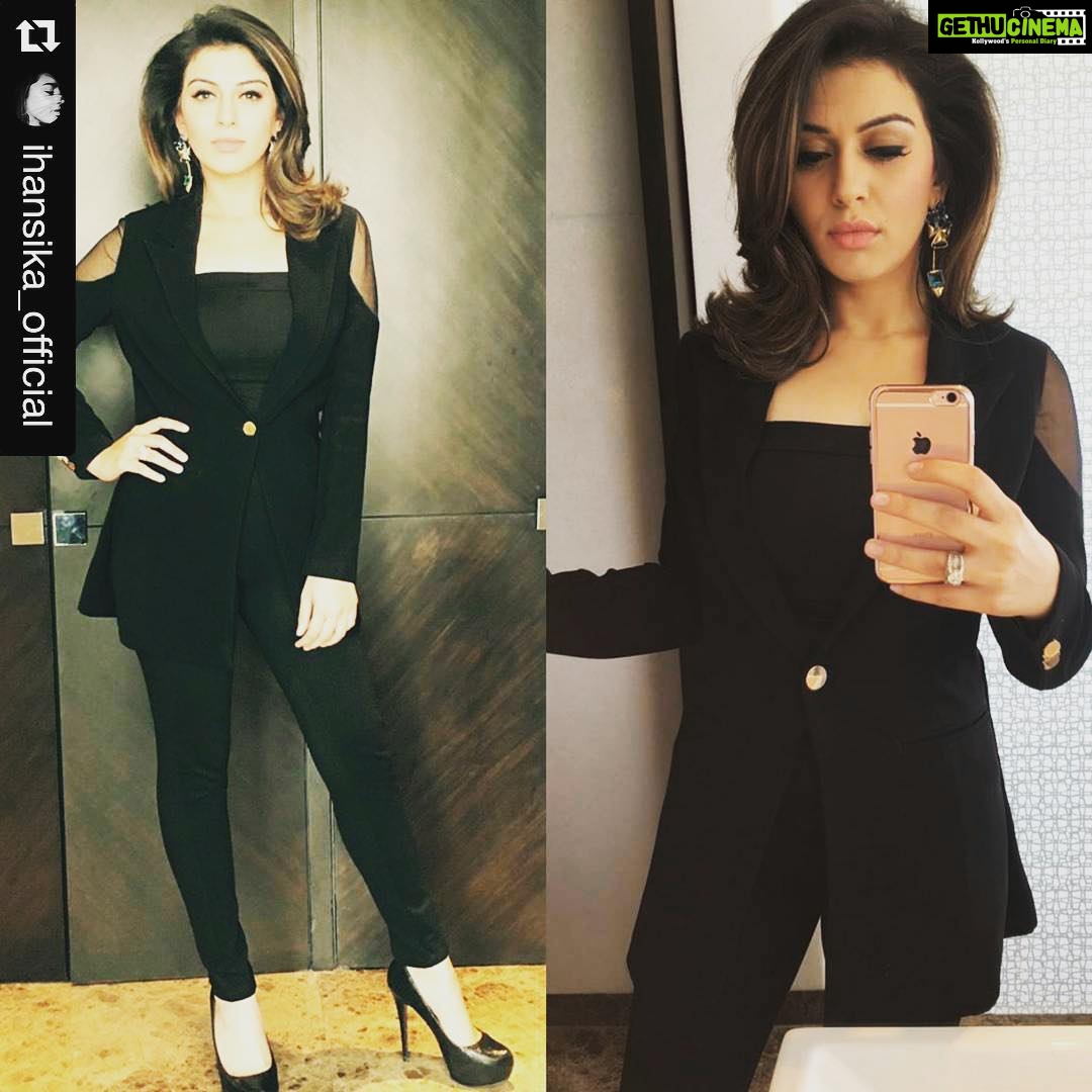 Hansika Motwani Instagram - #Repost @ihansika_official with @repostapp. γ»γ»γ» Pretty @ihansika #Hansika in jacket by aruni pants #bebe tank zara earrings #houseofshikha @houseofshikha for #Aranmanai aka #kalavathi promotions styled by @eshaamiin βΊπ #Hansikamotwani #hansu #Aranmanai #kollywood #tollywood #teamhansika #ihansika#Repost @ihansika_official with