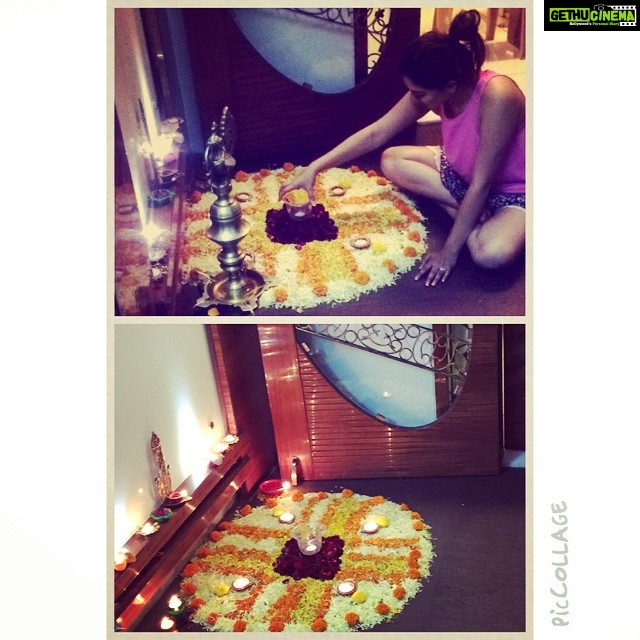 Hansika Motwani Instagram - #flower #rangoli by me and mine @tash_shah24 #happydiwali #colors#happiness ✨✨🌟🌟✨