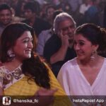 Hansika Motwani Instagram – Repost from @hansika_fc via @igrepost_app, it’s free! Use the @igrepost_app to save, repost Instagram pics and videos, Khusbu and Jr.Khusbu sitting next to each other! @ihansika #vijayawards #cute