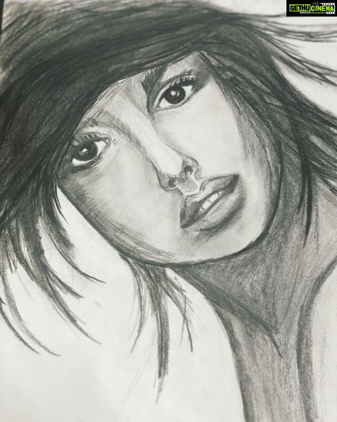 Hina Khan Instagram - Please don’t judge my creativity on my sketching skill ! I am not a professional and holding the sketch pencil after years. Hope you like it #21dayLockDown #Quarantined #Meditation