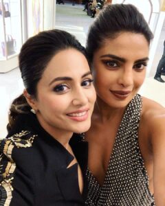 Hina Khan Instagram - An unexpected invitation by a world star.. personally, after I gained consciousness and prepared my self to finally make it, I was still an outsider but only until you arrived. You didn’t need to, but still never left my hand for a second, introduced me to the people I probably wouldn’t have met and I felt as if all the achievements of my little career happening in fast forward as you present me as a star to each one of them. You somehow know everything ..as you mentioned my debut film and praised me for my hard work and appreciated me for the risks I have taken in my choices. Yes I have taken risks and I am still taking them, whr I almost have everything in my television career ..position,power,money everything.. But someone has to start somewhere I believe.. I always wanted to break the stereotypes and prove it to the world that television actors have it all.. Give us the opportunity our fare share and we will kill it..Not easy at all I know.. But ya I will keep trying keep working hard and make it possible.. I REPEAT TELEVISION HAS IT ALL.. Talent, Glamour, Elegance, Beauty, Grace, Right attitude , and Professionalism.. I am taking baby steps, And I will keep doing that no matter how much criticism one has to face and I will make my own place I promise.. we will face it and win over it as long as we are together.. Hearfelt Gratitude to each one of you for standing by me🙏 WE HAVE IT ALL GUYS.. With my first debut film called LINES, I am trying hard very hard to erase the lines created between talents and mediums 🙏And coming back to @priyankachopra your inclusiveness surpasses my ability of comprehension. Your deliberate attempt to lift up people around you not for their backgrounds but their talent is one of a kind.
You are a walking inspiration!
When a human being is a personification of an idea of self belief, Grace , humility, substance and greatness, that person can only be you priyanka Chopra 
You are already the best version of my dream self in the future I want and I believe thousands others like me do too.
This is the Priyanka Chopra who believes in lifting others and growing together🙏 you are a sweetheart @nickjonas #AnOutsider #FromTelevisonToCannes
