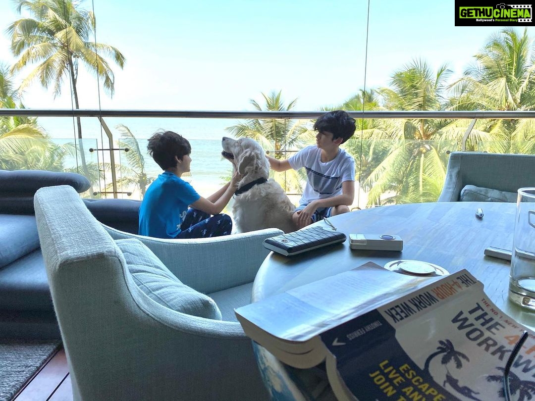 Hrithik Roshan Instagram - . Couldn’t ask for a better view. . Or a more suited book . . #Coexist #doglovers