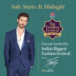 Hrithik Roshan Instagram - Counting down to the Biggest Fashion Festival ahead of the festive season! The Myntra Big Fashion Festival goes LIVE at midnight. All set with my shopping list, RSVP to join me at @myntra. #MyntraBFFStartsMidnight #Ad