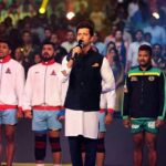 Hrithik Roshan Instagram – What a proud moment. Sang the National Anthem at the #prokabaddifinal