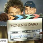 Hrithik Roshan Instagram - #Repost @utvfilms with @repostapp. ・・・ #MohenjoDaro shoot wraps! See you on the other side on the 12th of August! @hrithikroshan @hegdepooja @avigowariker @agpplofficial #ComingSoon #August2016 #HrithikRoshan #PoojaHegde #AviGowariker #ReleasingSoon #August #AugustRelease