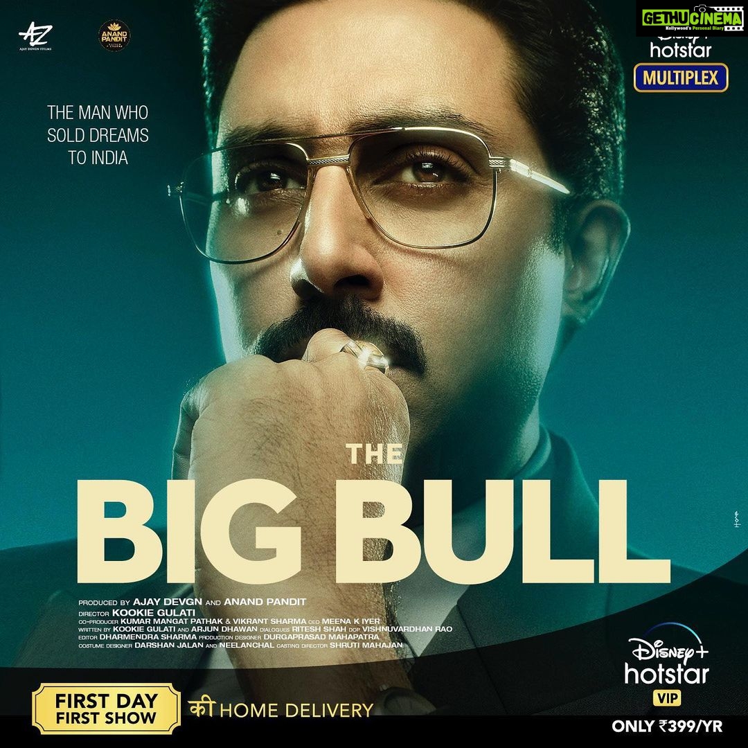 Ileana D'Cruz Instagram - #TheBigBull is an exceptional tale of a man who sold dreams to India. So thrilled to get this home delivered to you where you'll get to watch the First Day First Show with #DisneyPlusHostarMultiplex only on @DisneyPlusHotstarVIP @bachchan @shah_sohum @nikifying @kookievgulati @kumarmangatpathak @ajaydevgn #ADFFilms @meenaiyerofficial @vickssharma @anandpandit