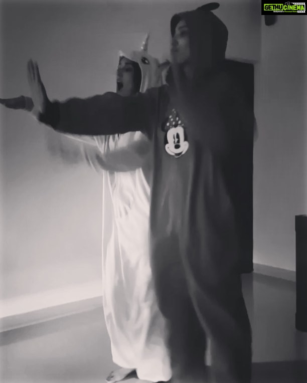Ileana D'Cruz Instagram - I tried to find a corny photo of me holding a heart up or something but I didn't have any so I decided on this video instead, of my bestie @pvijan n I dancing to the #Macarena in onesies of course š¤ She's gonna kill me after she sees this š Happy Valentine's Day to u! #onesiesrthebest #macarena #shemyboo