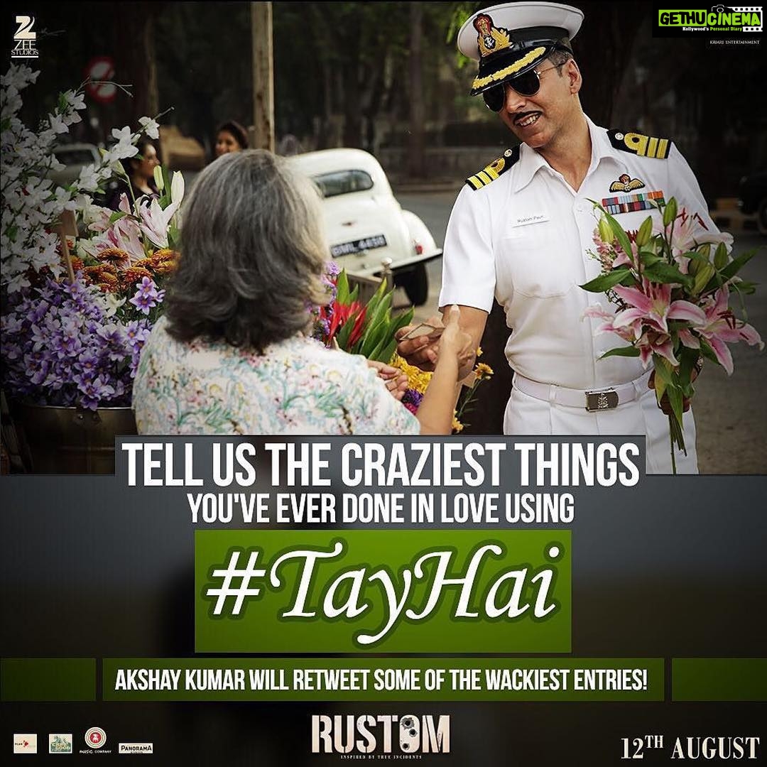 Ileana D'Cruz Instagram - #Repost @rustommovie ・・・ Contest Alert: Head to our twitter page now! #TayHai brings out the romantic in you. Tell us your crazy love stories and #Rustom will reply to them. @akshaykumar @ileana_official @egupta @ankittiwari @manojmuntashir