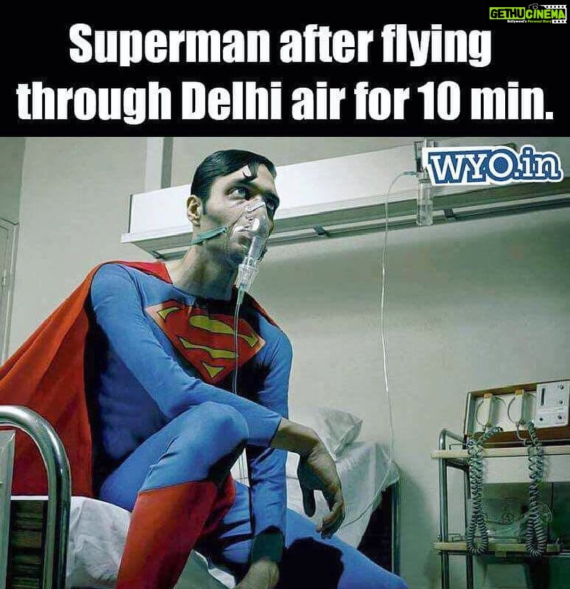 Jackky Bhagnani Instagram - Seems like Delhi’s air quality is Superman’s new Kryptonite! It’s time we realise just how serious the situation is and how we are the cause and the cure! #LetsSaveTheEnvironment #DelhiSmog #DelhiAirPollution #Carbon
