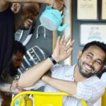 Jackky Bhagnani Instagram - When my team isn't working they are posing for fake candids... #CaughtInTheAct #ShenanigansOnSet #WorkHardPlayHard #MereDoAnmolRatan