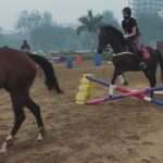 Jacqueline Fernandez Instagram - Jumping into the New Year! Bright and early 🌈🌈 What a start, my first ever jump!! Wishing everyone an amazing 2021, do things that make you happy and make you feel alive, life after all is about living, don’t waste a single moment of it! ❤️🧡💛💚💙 Mahalaxmi Race Course