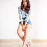 Jasmin Bhasin Instagram - Denim love💙 Shot by: @rishabhkphotography Styled by: @nowmee_chowdary Outfit by @lykkeinofficial Glam by: @makeupbyheenal
