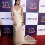 Jasmin Bhasin Instagram – Dressed in this delicate and pretty gown by @dimpleamrin and Styled by cute @ankiitaapatel for @viacom18 annual party last night.