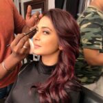Jennifer Winget Instagram - Getting dolled up by @mukeshpatilmakeup And in love with this Burgundy Hair by @farah.tarapore