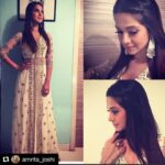 Jennifer Winget Instagram – #Repost @amrita_joshi with @repostapp
・・・
#ootd#Beyhadh Promotions At Korakendra Mumbai In This Beautiful Piece By @asthanarangofficial 
Accessories By @bayleafaccessories_in 
Styling By @amrita_joshi