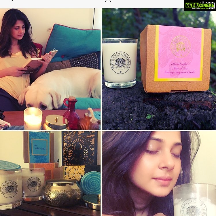 Jennifer Winget Instagram - What makes the perfect weekend in, you ask? All curled up and cosy with a book, Breezer and these fragrantly divine @indie_eco_candles So taken in by the thought that's gone into making these - from being handmade ,to the packaging and curating a variety of scents that work beautifully to calm your senses. Makes my home smell like heaven !#weekendmusthave #scentedcandles #cantdowithout #musttry