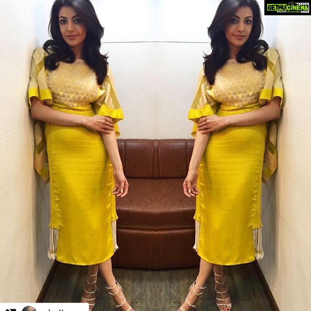 Kajal Aggarwal Instagram - #Repost @nkdivya with @repostapp ・・・ Loveee @kajalaggarwalofficial in @madsamtinzin @giambattistavalliparis for the launch of her app today.