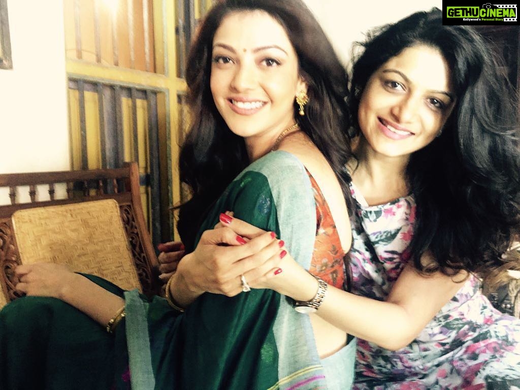 Kajal Aggarwal Instagram - When @tinatales comes to visit in #karaikudi #onset