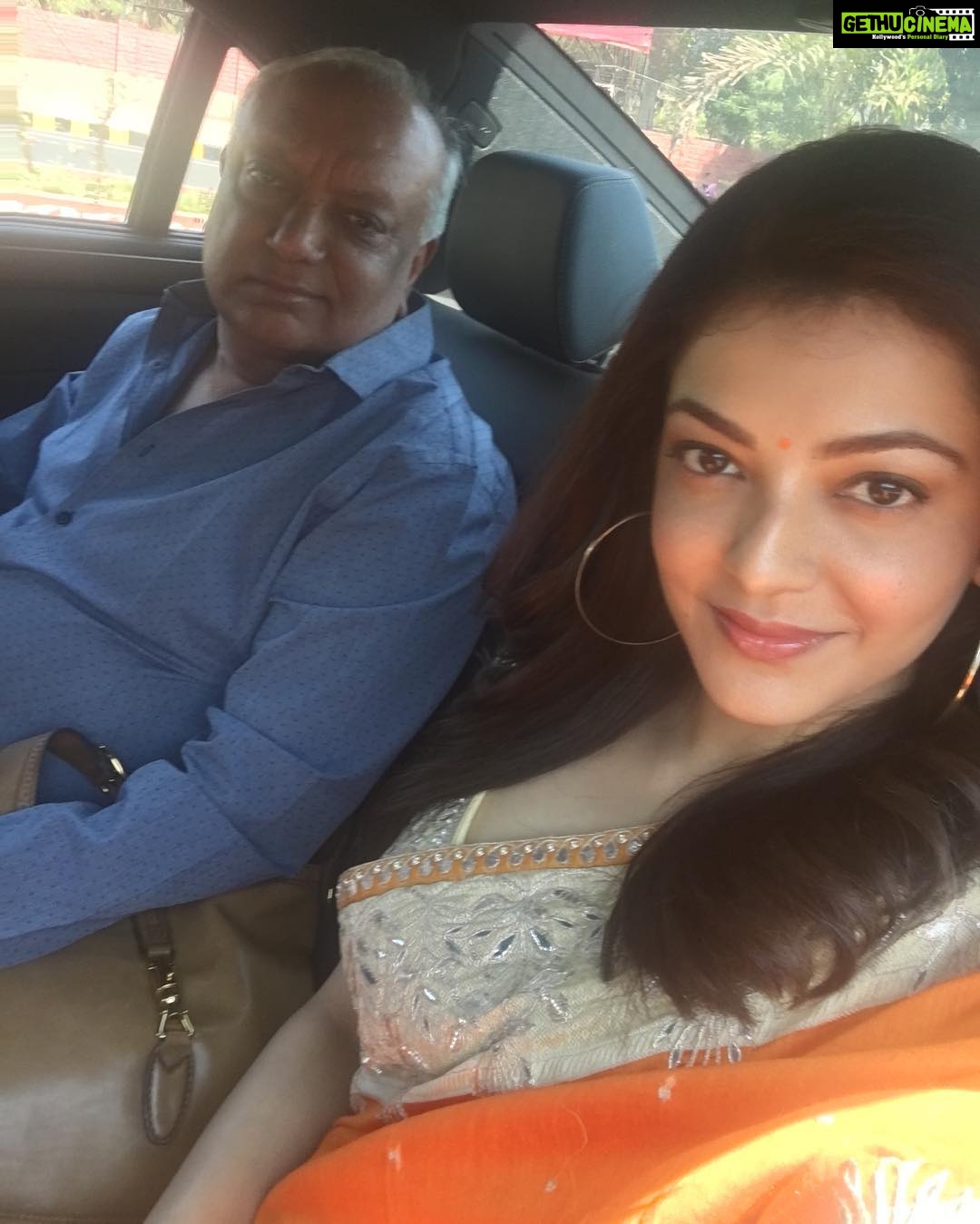 Kajal Aggarwal Instagram - The man who's always beside me when I need him the most #daddydearest ❤️#throwback to last week in #Vizag