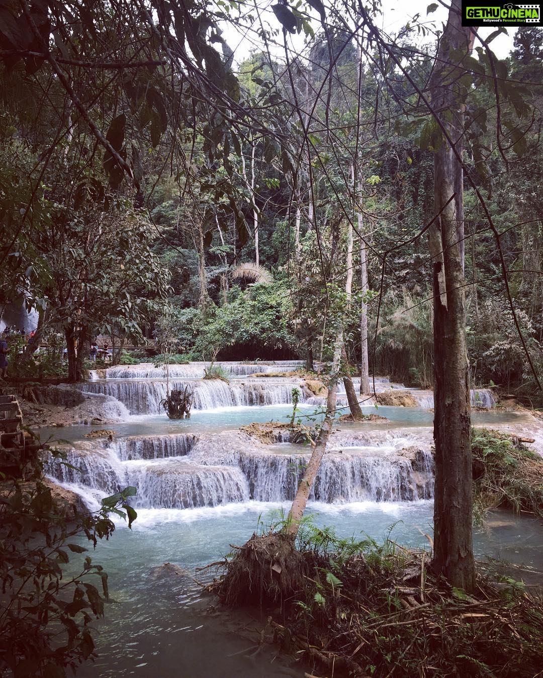 Kajal Aggarwal Instagram - #luangprabang #bluewaters Tat Kuang Si Waterfall, Luangprabang