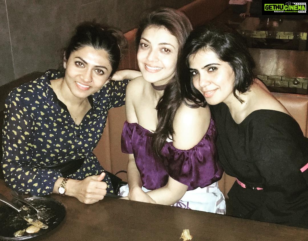 Kajal Aggarwal Instagram - #mygirls #squad #theloveofmylife @pre.anca @divya.vaswani04 a year on and nothing changes.. ❤️ #bestiesforever
