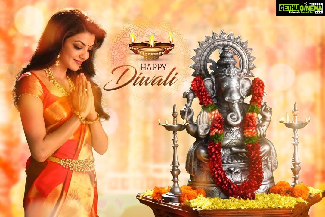 Kajal Aggarwal Instagram - Wishing all of you a very blessed, healthy, prosperous and happy Diwali. Have a crackling one. May goddess Lakshmi shower her blessings upon all! 🙏🏻💥