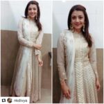 Kajal Aggarwal Instagram - #Repost @nkdivya with @repostapp ・・・ @kajalaggarwalofficial basking in some golden glow✨in a @rimple_harpreet_narula outfit , Earings @raabtabyrahul , shoes @fizzygoblet for an event today. styled by @nkdivya , @arpithakrishnappa makeup @vishalcharan86 , hair @ashwini_hairstylist Thank you @elevate_promotions @kinnarirajal #styling #kajalaggarwal