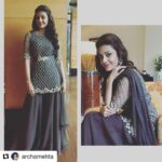 Kajal Aggarwal Instagram – #Repost @archamehta with @repostapp
・・・
Kajal Aggarwal in a @ridhimehraofficial and jewellery from @minerali_store @rahejavarun for a Bru coffee event today.. #prettypretty #kajalaggarwal
Makeup : @vishalcharan86 
Hair : @ashwini_hairstylist