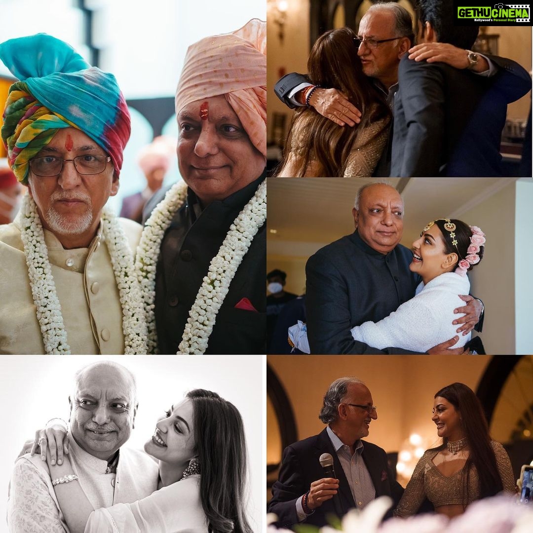 Kajal Aggarwal Instagram - Happy Father’s Day @suman.agg09 #Nitinpapa you have both been our foundation, support system and strong roots. Love how compassionate you both are along with having clarity of thought, resilience and so much wisdom! We are because of you! Love you to the moon! ❤️❤️