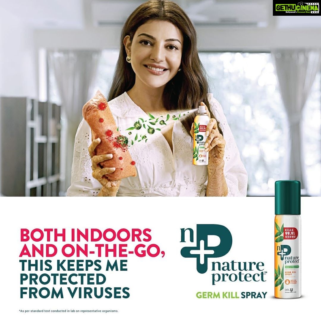 Kajal Aggarwal Instagram - In these times, we must avoid stepping out. But if you must step out do wear a mask and sanitize hands & surfaces. For my sanitization needs I trust @natureprotect.india Made with neem and naturally-sourced active, it is safe to use as well. #natureprotect #newwayofliving #hygienefirst #naturessuperheros #powerofnature #neem #natureprotectdisinfectant