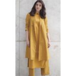 Kajal Aggarwal Instagram - #mustardandpolka @three.clothing @misho_designs @shreejarajgopal @vishalcharanmakeuphair @hairbymegha @kiransaphotography
