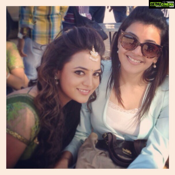 Kajal Aggarwal Instagram - #tbt the time I visited @nishaaggarwal on the sets of her film #Sukumarudu 💕