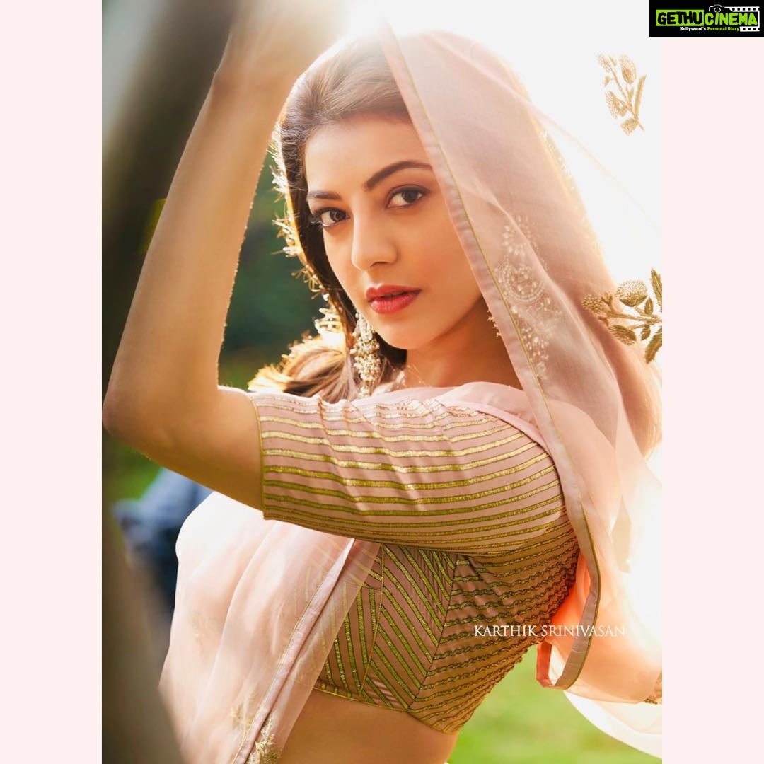 Kajal Aggarwal Instagram - #Indian2 mahurat. New beginnings bring along so much excitement. Wearing @raw_mango and @purabpaschim styled by my amazing @nkdivya captured by @karthiksrinivasan007 glam by @vishalcharanmakeuphair and @divya.naik25 ๐ธ๐