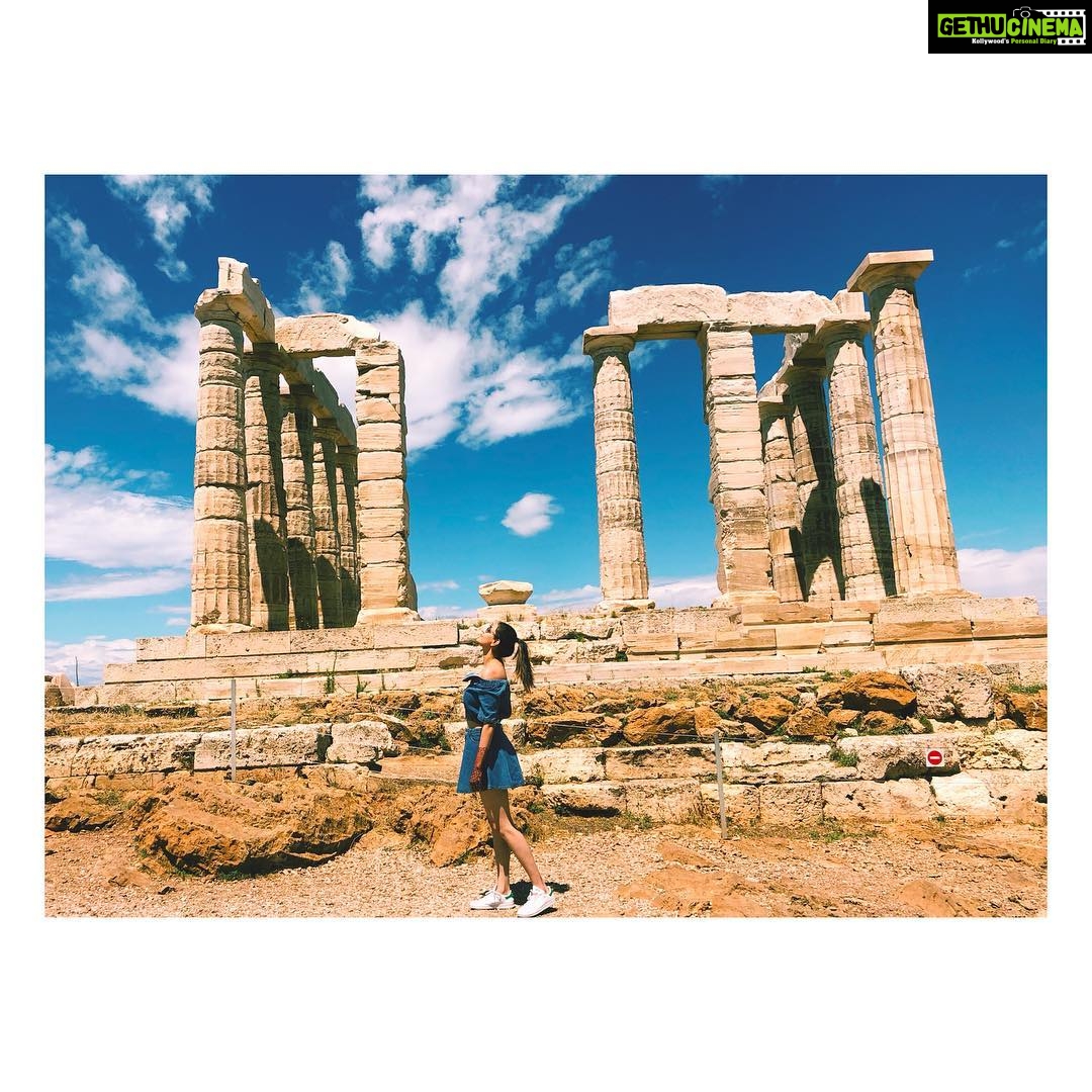 Kajal Aggarwal Instagram - Temple of Poseidon. #secondprimordialorder #poseidon #godofsea #kronosandrhea #greekmythology 😍 Temple of Poseidon, Sounion, Greece