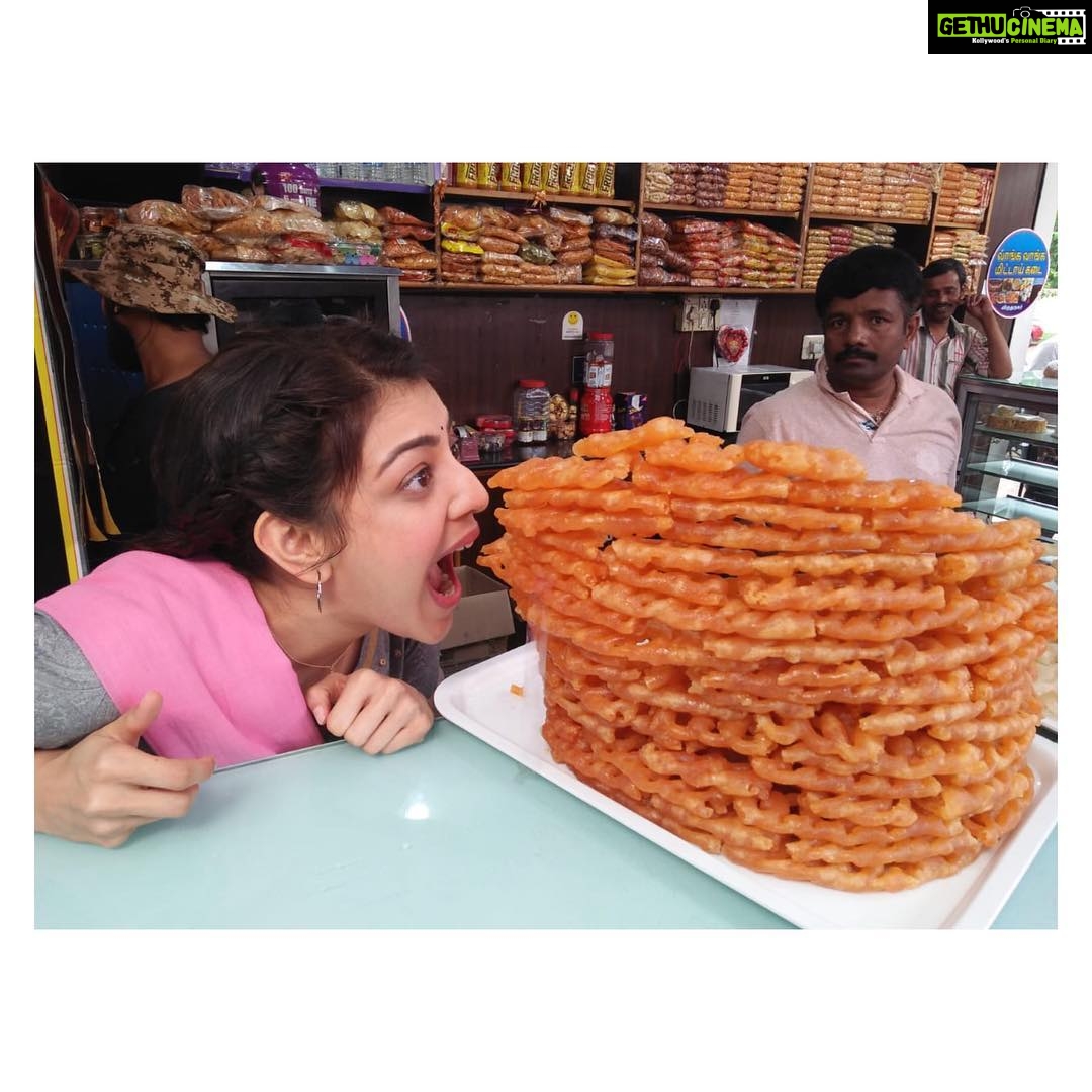 Kajal Aggarwal Instagram - What happens when you work at a mithai (Indian sweets) shop 💁🏻 #havethejalebiandeatittoo #thelookoftheotherguy #disdain