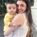 Kajal Aggarwal Instagram – With my little #ladoogopal #ishaanvalecha dressed as infant Krishna for a #bhagwadgita reading and prayer ceremony 😍🙏🏻 #eternalsunshine #masilove 💛❤️