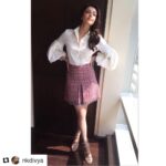 Kajal Aggarwal Instagram - 💕 #Repost @nkdivya with @get_repost ・・・ Miniskirt love! @kajalaggarwalofficial in @nishkalulla , sandals @giambattistavalliparis for the promotions of #MLA in Hyderabad today! HMU - @ashwini_hairstylist , @vishalcharan86