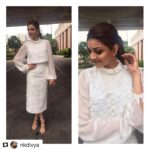 Kajal Aggarwal Instagram - #Repost @nkdivya (@get_repost) ・・・ @kajalaggarwalofficial is a vision in white in @carolineshayden outfit , earrings @vivekjhaveri.in , sandals @giambattistavalliparis for the launch of #parisparis in Chennai today! Beauty by @vishalcharan86 @ashwini_hairstylist