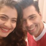 Kajol Instagram - With the real thing ;) congrats @karanjohar. Waxed and how .....