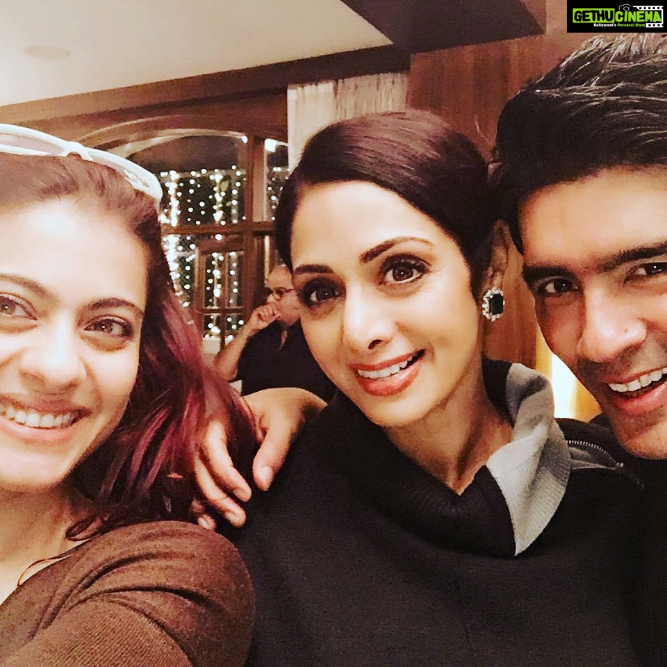Kajol Instagram - finally got up the courage after so many years and had my fan moment with the super awesome Sridevi, happy birthday to my rock star friend who gave me such an awesome back present ;)