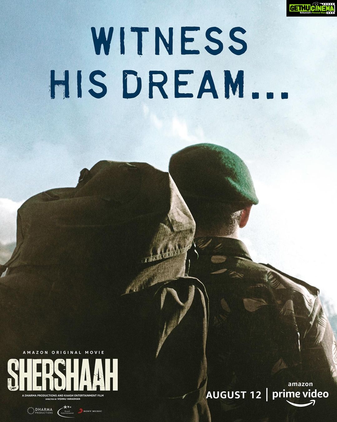 Karan Johar Instagram - It was his dream that made him a legend. #ShershaahOnPrime releasing on 12th August! #Shershaah @sidmalhotra @kiaraaliaadvani #VishnuVaradhan @apoorva1972 @shabbirboxwalaofficial @ajay1059 @harrygandhi @somenmishra @isandeepshrivastava @primevideoin @dharmamovies @kaashent @sonymusicindia